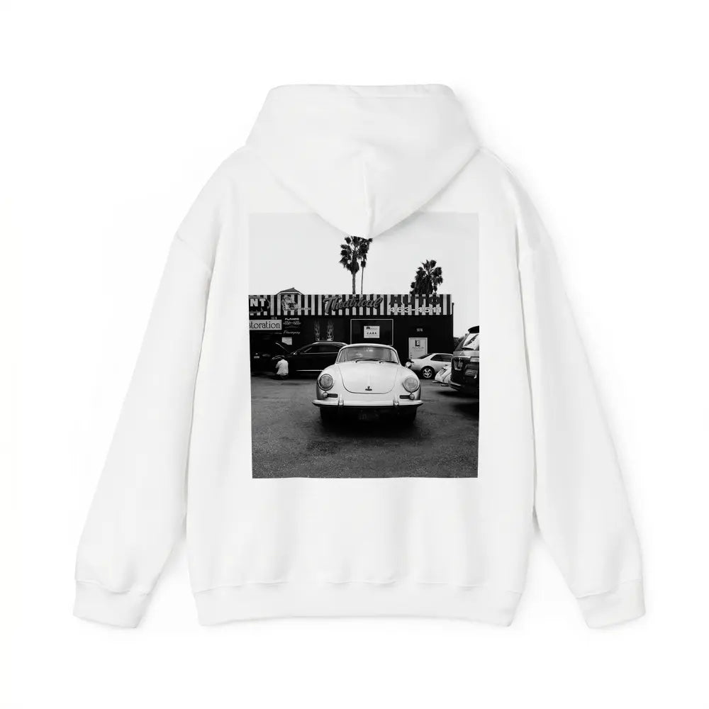 Porsche 356 Black White Parking Lot Street Hoodie