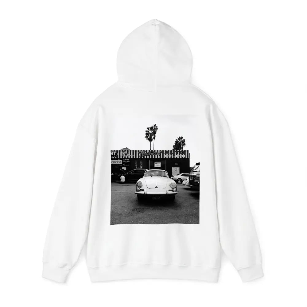 Porsche 356 Black White Parking Lot Street Hoodie