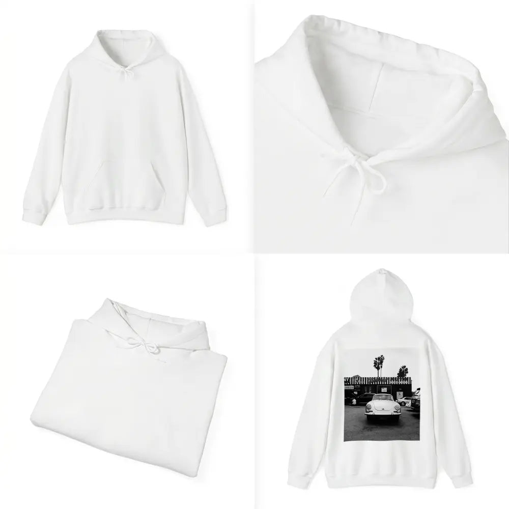 Porsche 356 Black White Parking Lot Street Hoodie