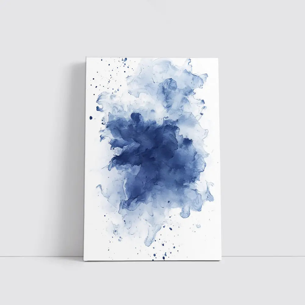 Blue Watercolor Ink Splash White Background