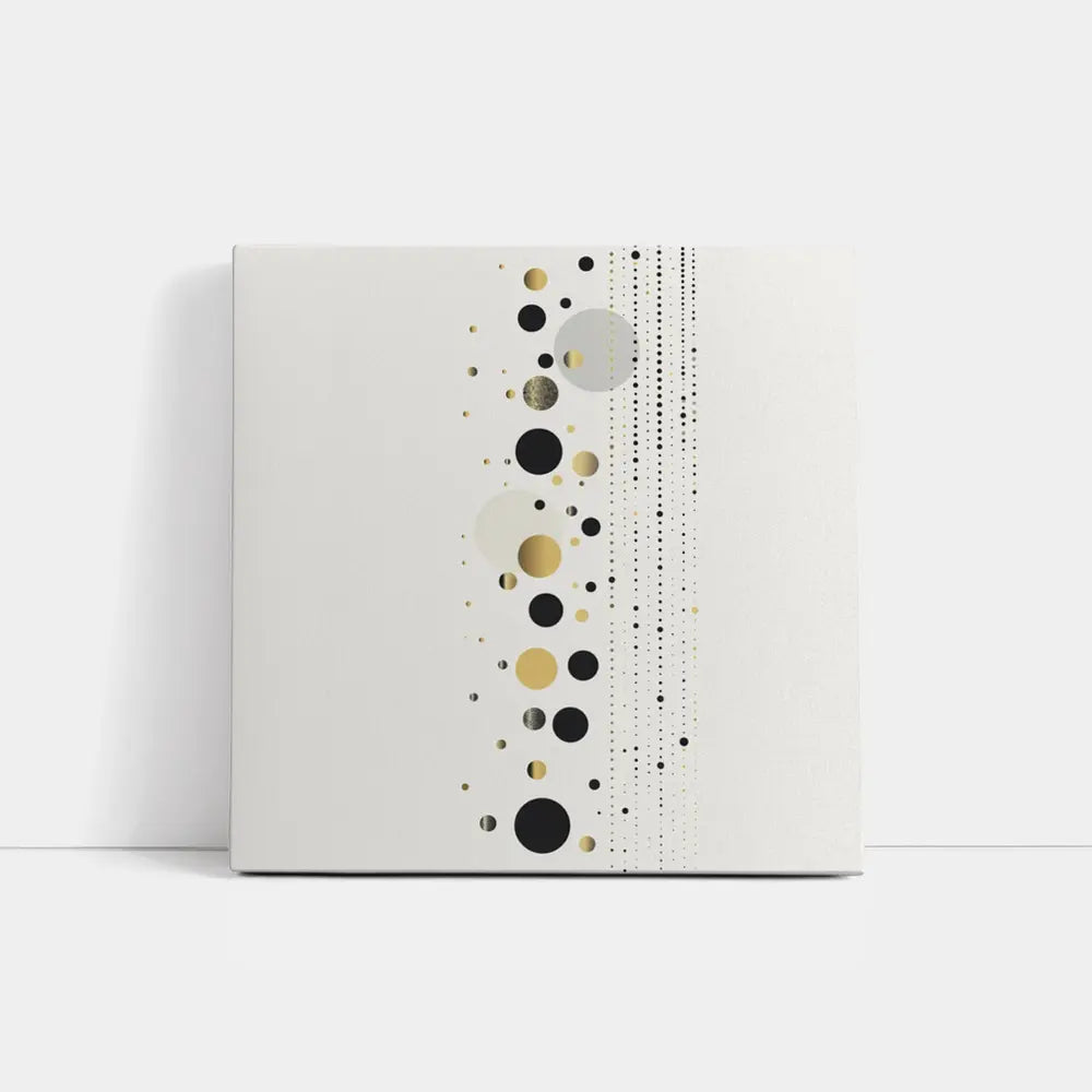 Black Gold Circles Abstract Geometric Beige Art