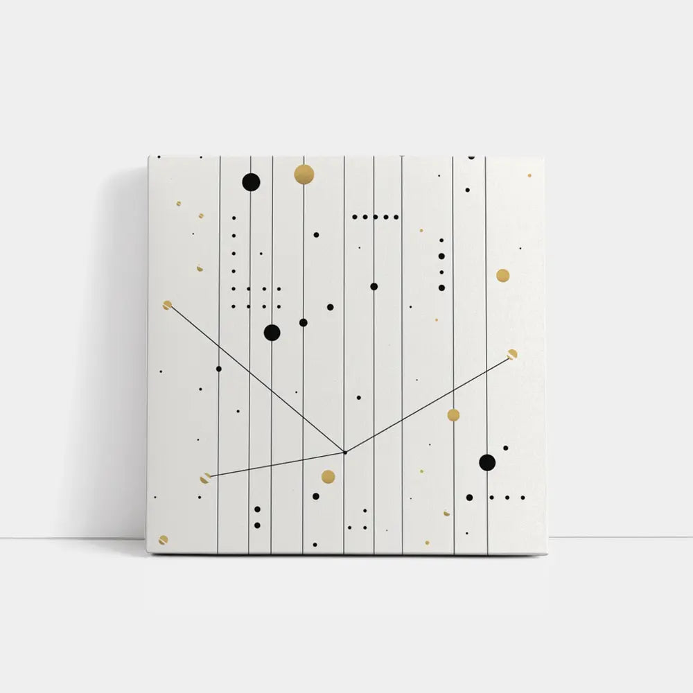 Black Gold Dots Lines Geometric Abstract Art