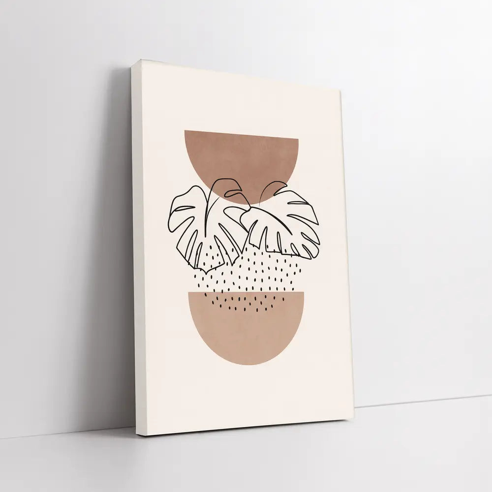 Monstera Leaves Boho Abstract Terracotta Shapes