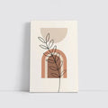 Boho Line Art Leaf Abstract Terracotta Arch