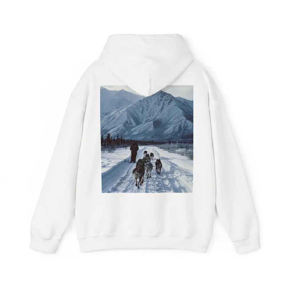 Husky Sled Dog Team Snowy Mountain Trail Hoodie
