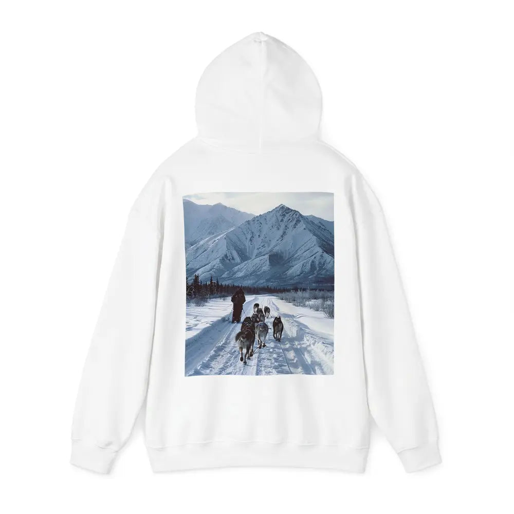 Husky Sled Dog Team Snowy Mountain Trail Hoodie