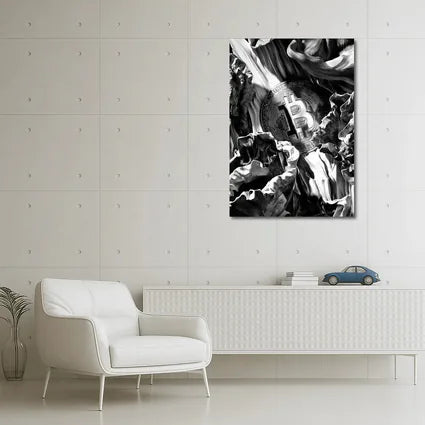 Bitcoin Coin Black White Abstract Art