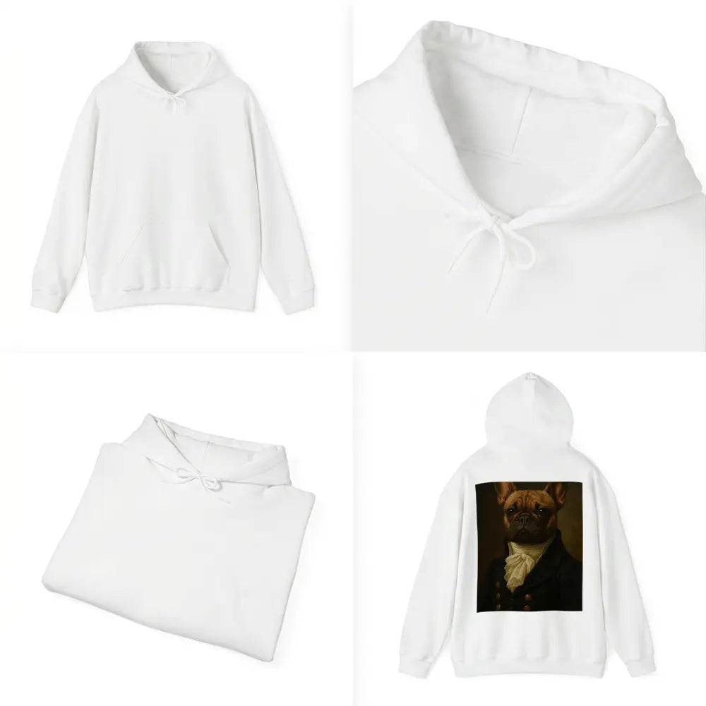 French Bulldog Portrait Dark Oil Painting Style Hoodie
