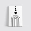 Black White Minimalist Arch Circles Abstract Art