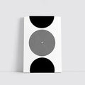 Black White Concentric Circles Minimalist Abstract Art