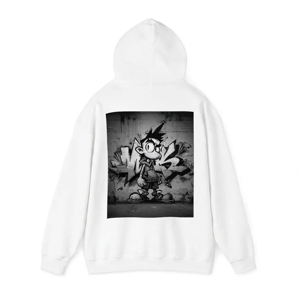 Graffiti Street Art Boy Black White Wall Hoodie