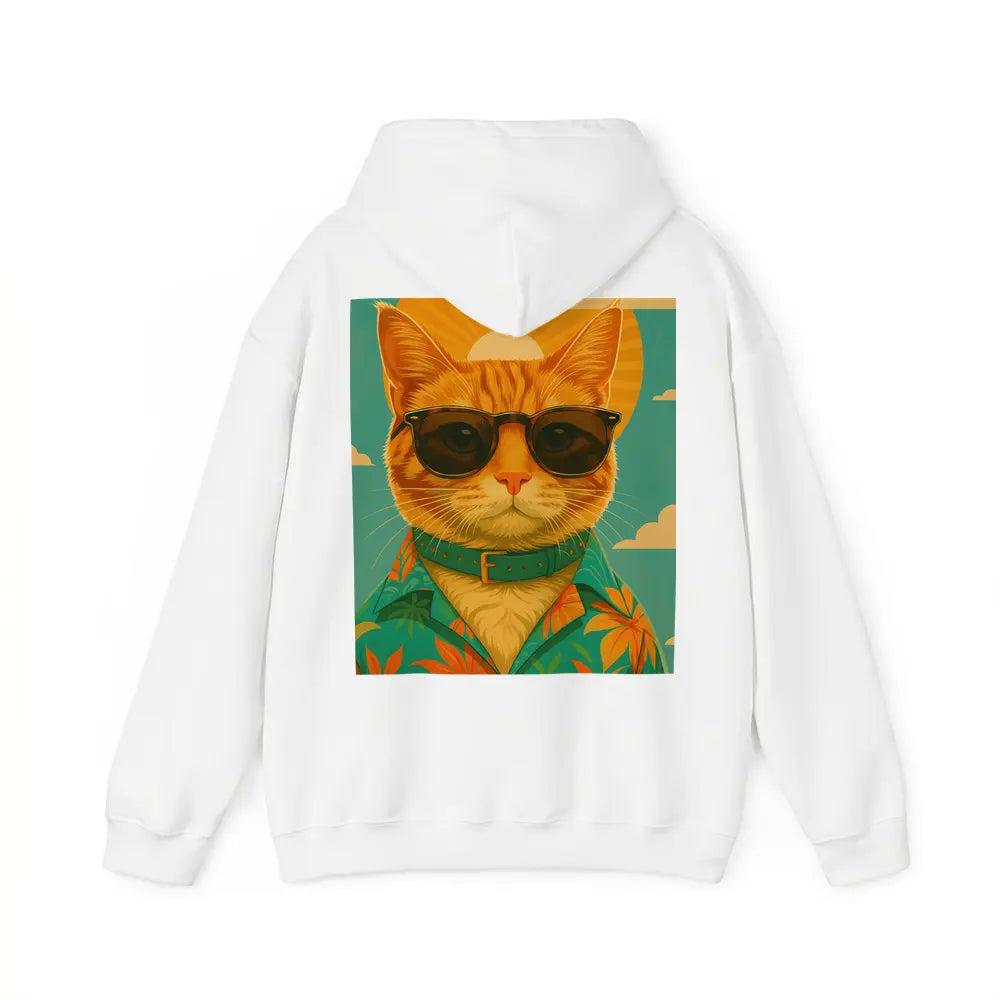 Cool Orange Cat Sunglasses Retro Summer Art Hoodie