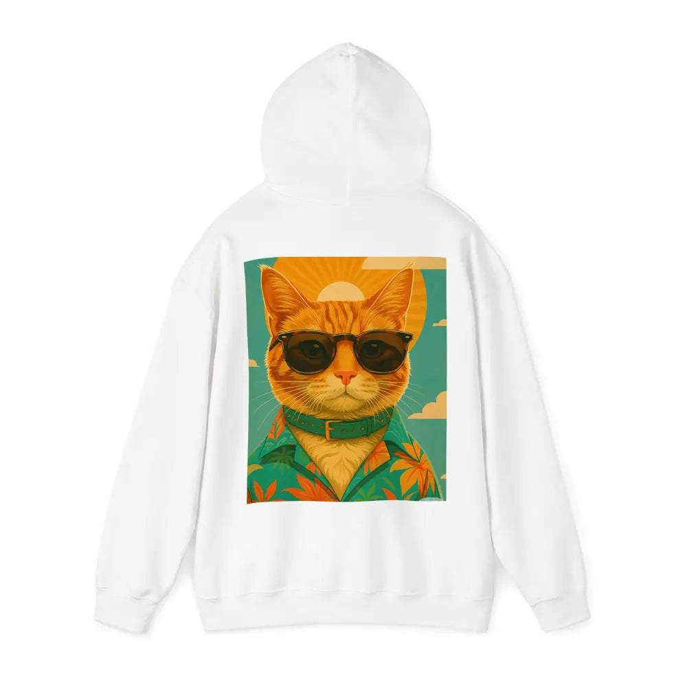 Cool Orange Cat Sunglasses Retro Summer Art Hoodie