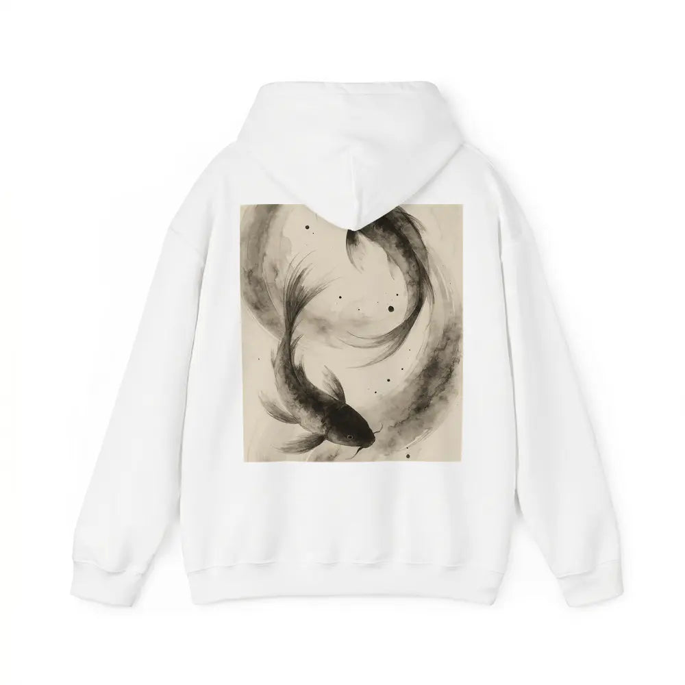 Two Koi Fish Japanese Ink Wash Art Hoodie
