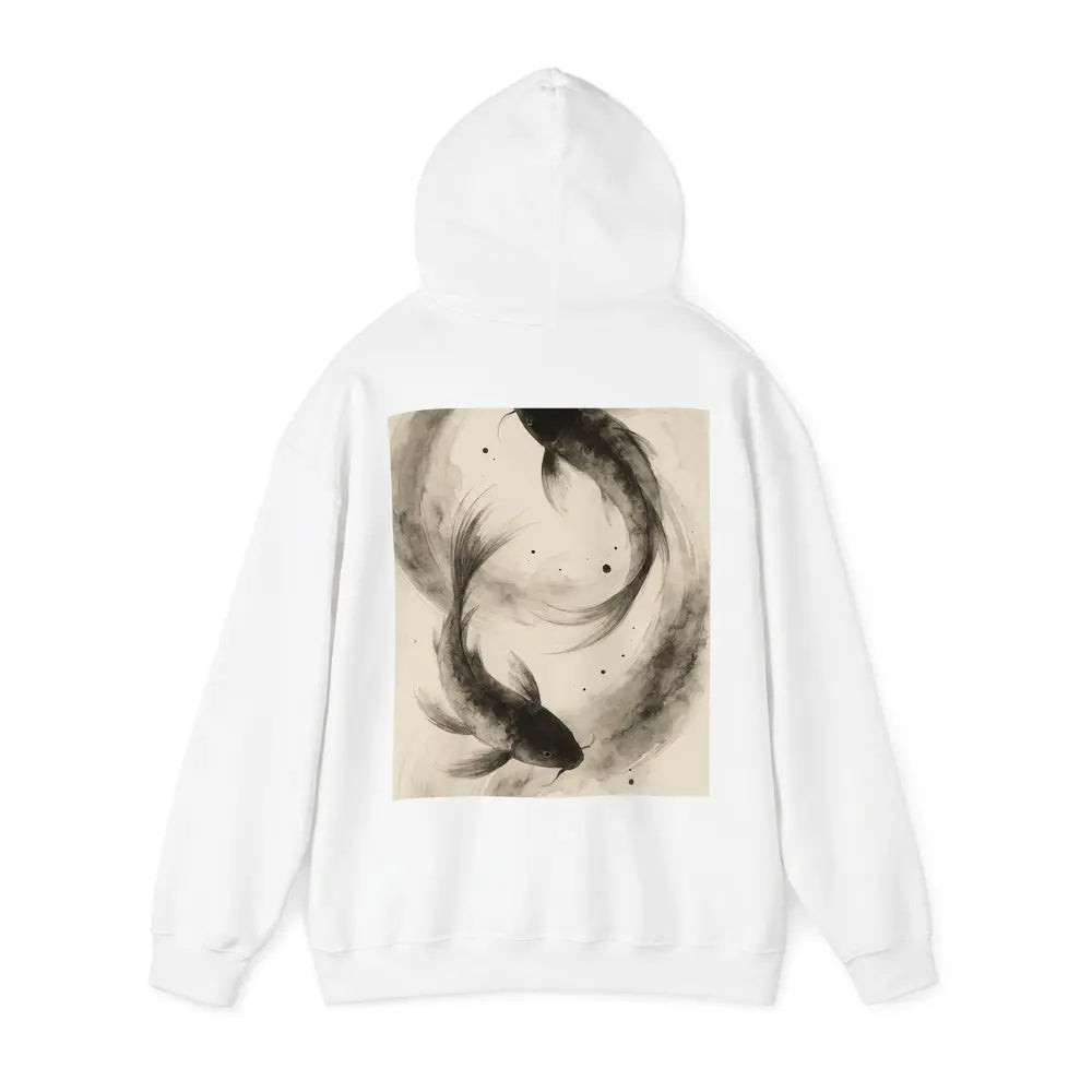 Two Koi Fish Japanese Ink Wash Art Hoodie
